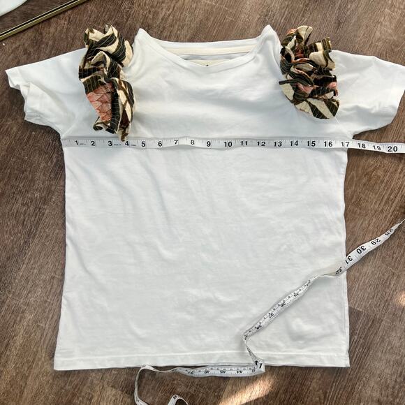 Eugenia Fernandez White Ruffle Shoulder Top - Picture 3 of 7